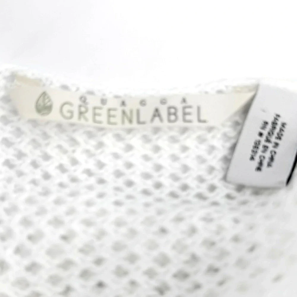 Green Label White Crochet Knit Tie Tassel Swim Cover Up‎ Dress M Boho